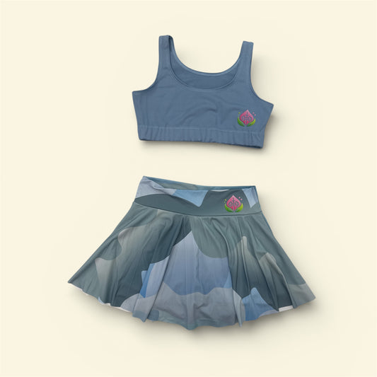 The Skirt Set — Blue Abstract