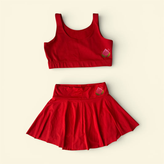 The Skirt Set — Crimson Red