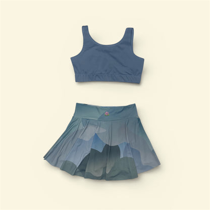 The Skirt Set — Blue Abstract